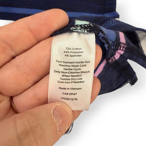 T by Talbots Cotton Blend Striped T-Shirt Dress with Ruched Cut-Out Back Size MP - Picture 5 of 10